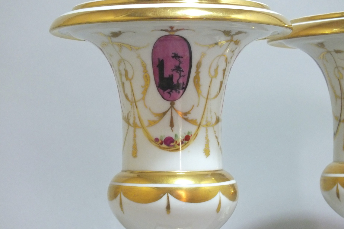 Paris - Pair of vases decorated "Salembier" - End of the Eighteenth Century