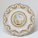 Assiette en faïence de Lyon à médaillon - XVIIIe siècle