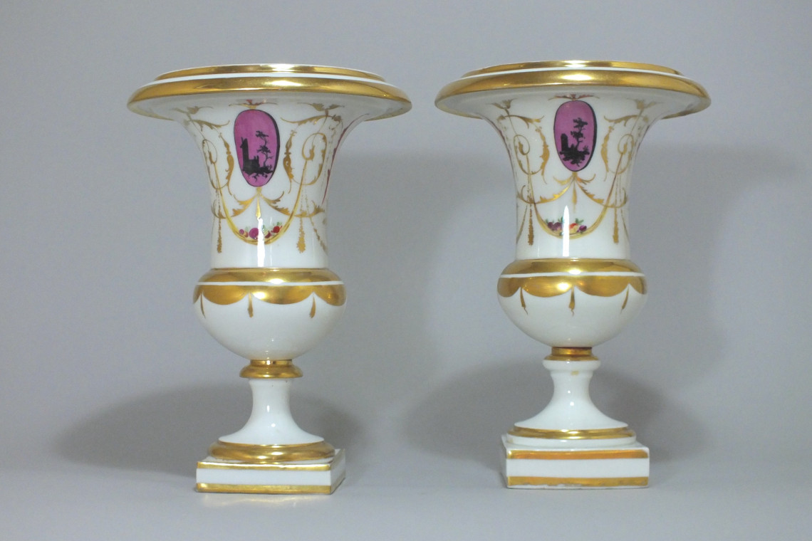 Paris - Pair of vases decorated "Salembier" - End of the Eighteenth Century
