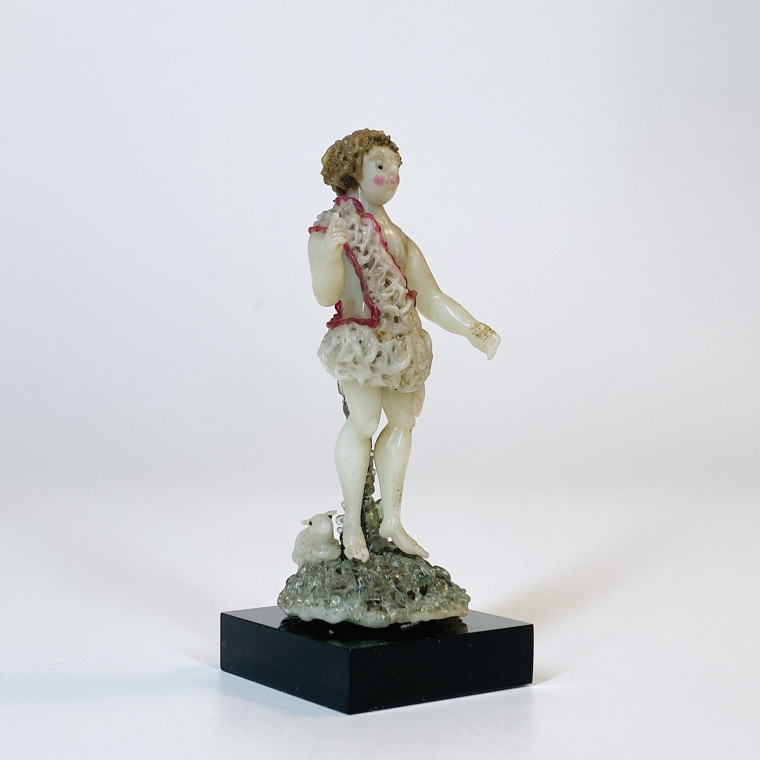 Verre filé de Nevers représentant Saint Jean Baptiste - XVIIIe siècle