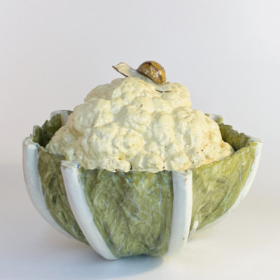 Allemagne - Terrine en trompe-l’oeil figurant un chou-fleur - XVIIIe siècle