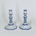Paire de bougeoirs en faïence de Saint-Amand-les-Eaux - XVIIIe siècle