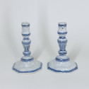 Paire de bougeoirs en faïence de Saint-Amand-les-Eaux - XVIIIe siècle