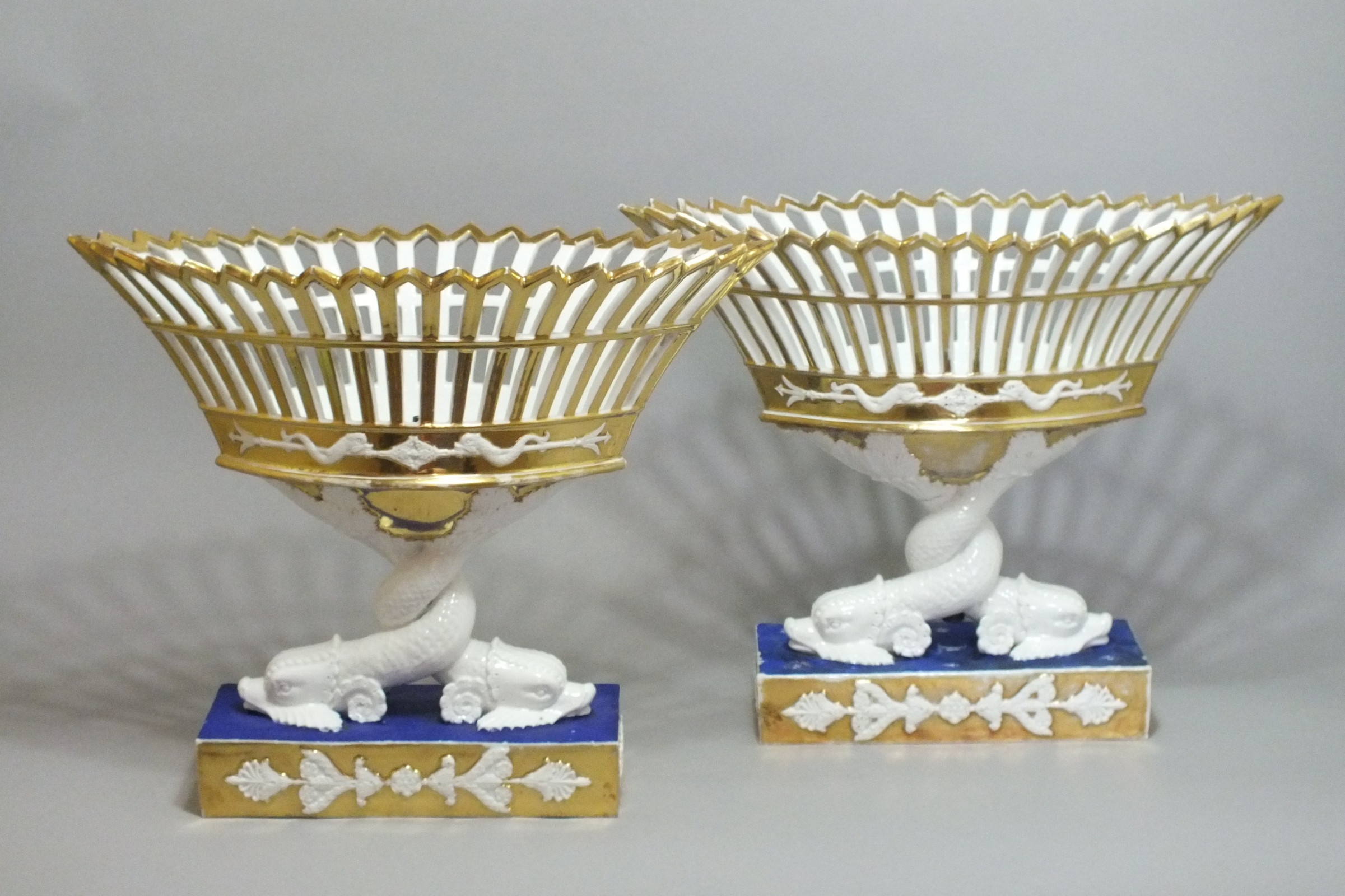 Paris - Paire de corbeilles aux dauphins - Époque Empire