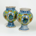Trapani (Sicile) - Paire de vases d'apothicairerie en majolique - XVIe siècle