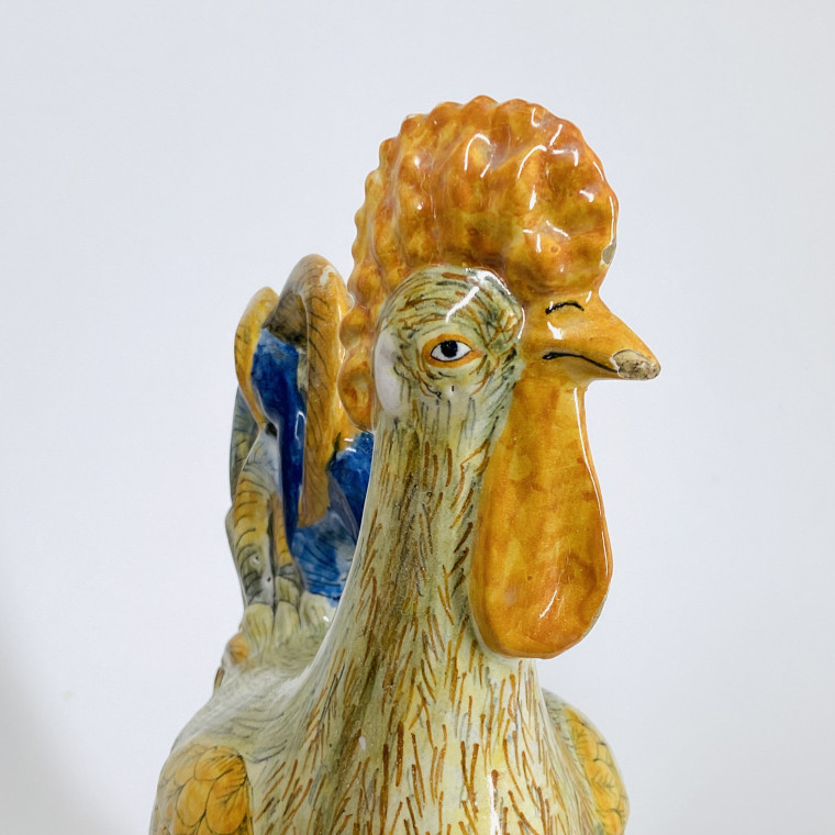 Pesaro (Italie) - Terrine en trompe-l’œil en faience polychrome figurant un coq - Vers 1800