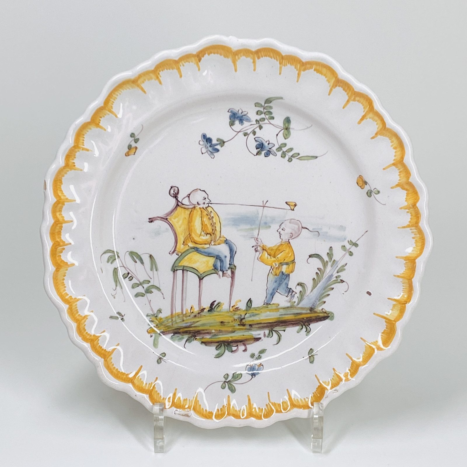 Assiette figurant deux chinois - XVIIIe siècle