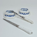 Fork and knife in Saint-Cloud porcelain - Eighteenth century