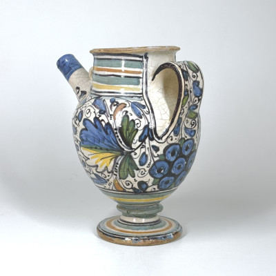 Lyon majolica pharmacy jar with rosette decoration - Sixteenth century