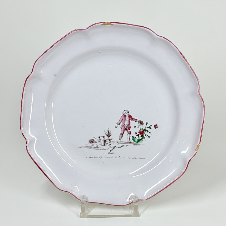 Rare assiette en faïence de Niderviller - XVIIIe siècle