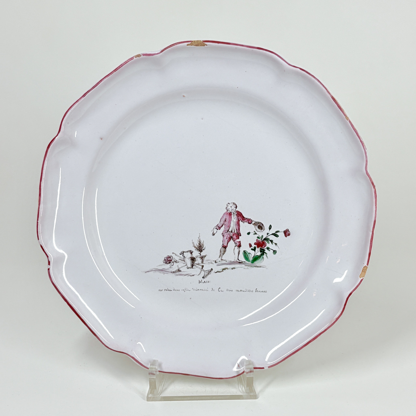 Rare assiette en faïence de Niderviller - XVIIIe siècle