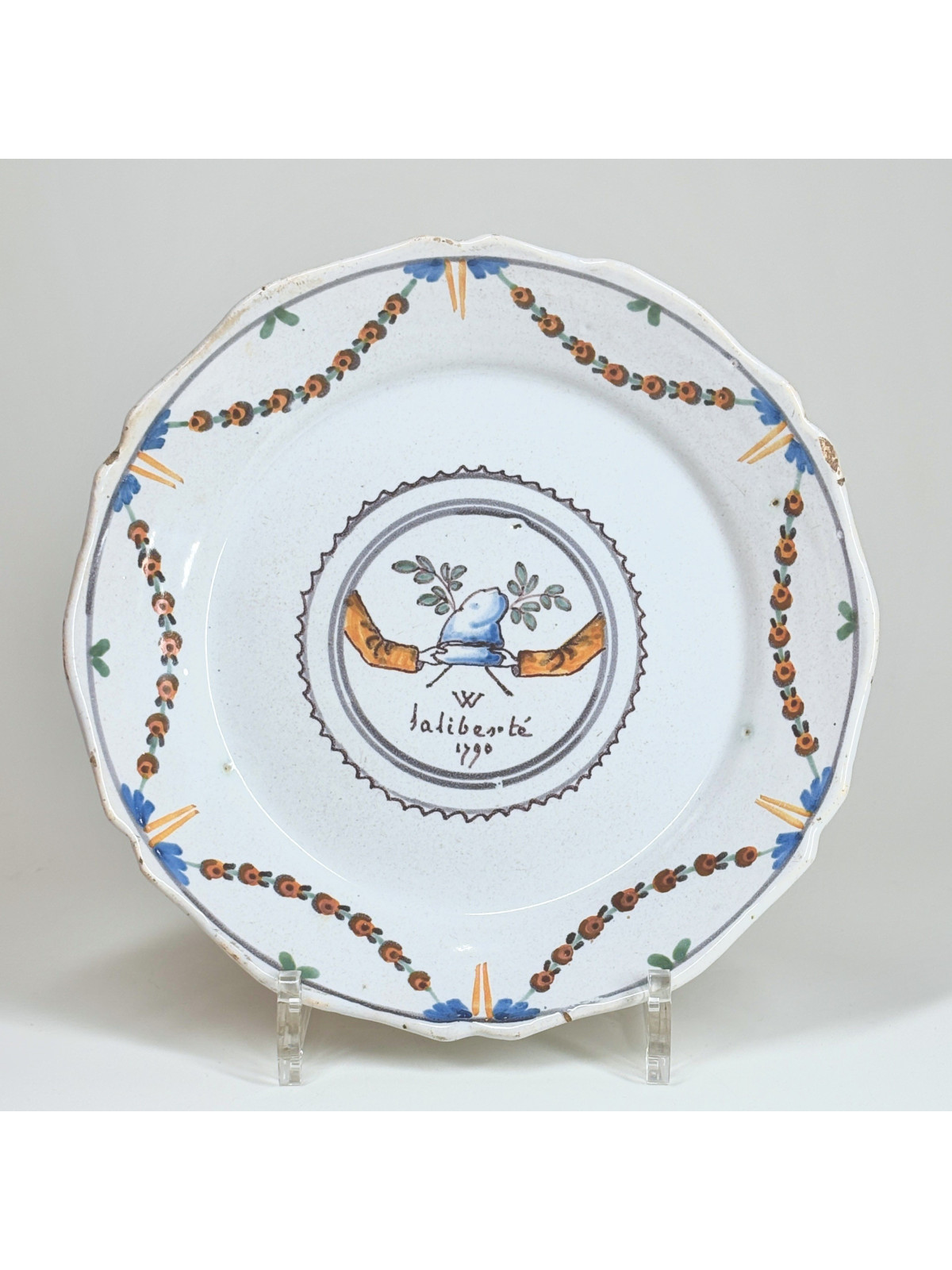 Rare assiette révolutionnaire de Nevers - XVIIIe siècle