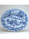 Nevers - Grand plat ovale en camaïeu bleu - XVIIe siècle