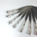 Suite de douze couteaux à manches en porcelaine de Mennecy - XVIIIe siècle