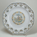 Assiette en faïence de Moustiers à décor mythologique - XVIIIe siècle - VENDU