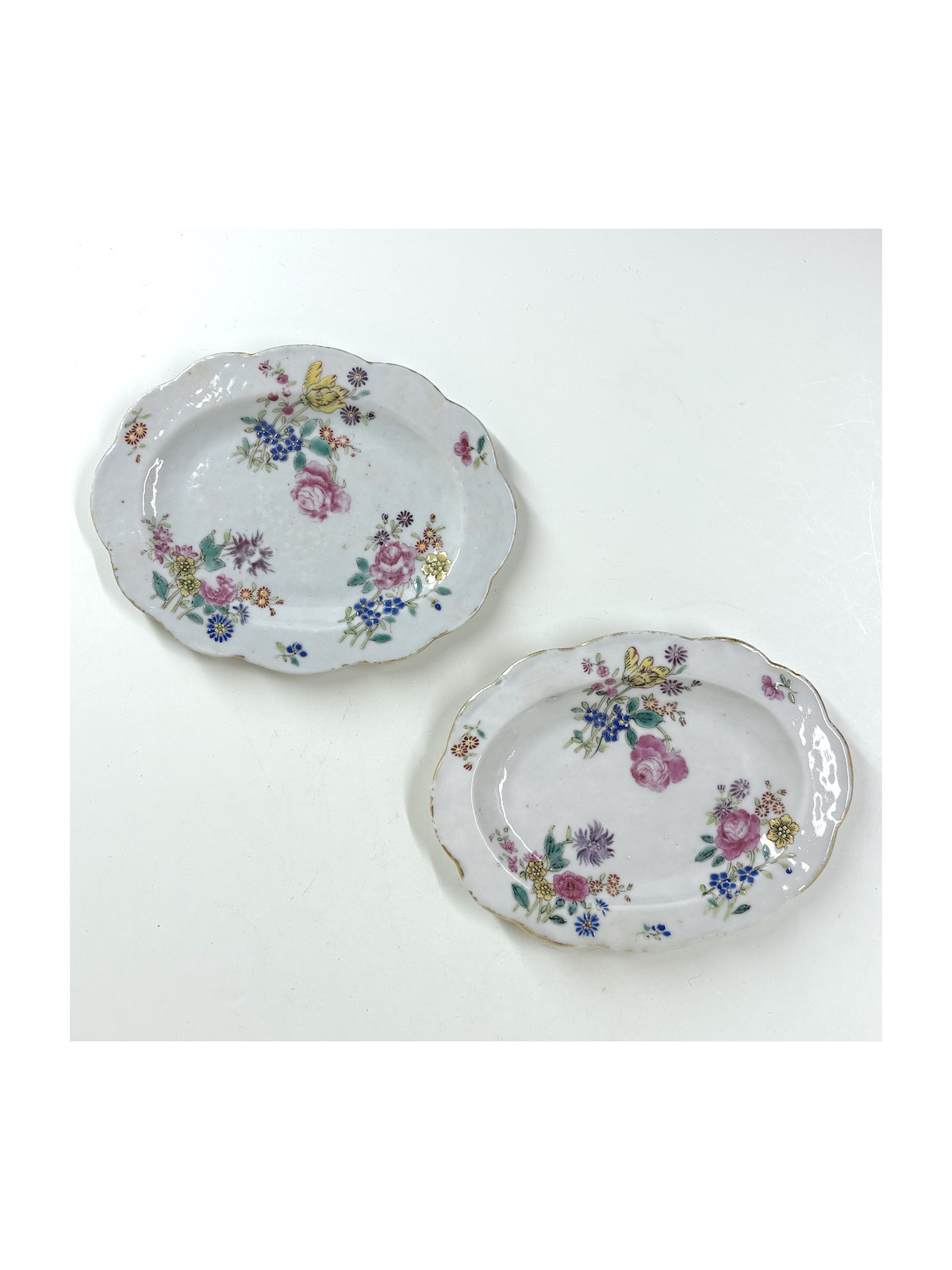 Pair of miniature East India Company dishes - Eighteenth century
