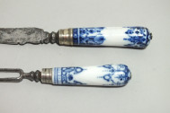 Couteau et fourchette en porcelaine tendre de Saint-Cloud - XVIIIe siècle