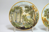 Castelli - Paire de petites assiettes - XVIIIe Siècle