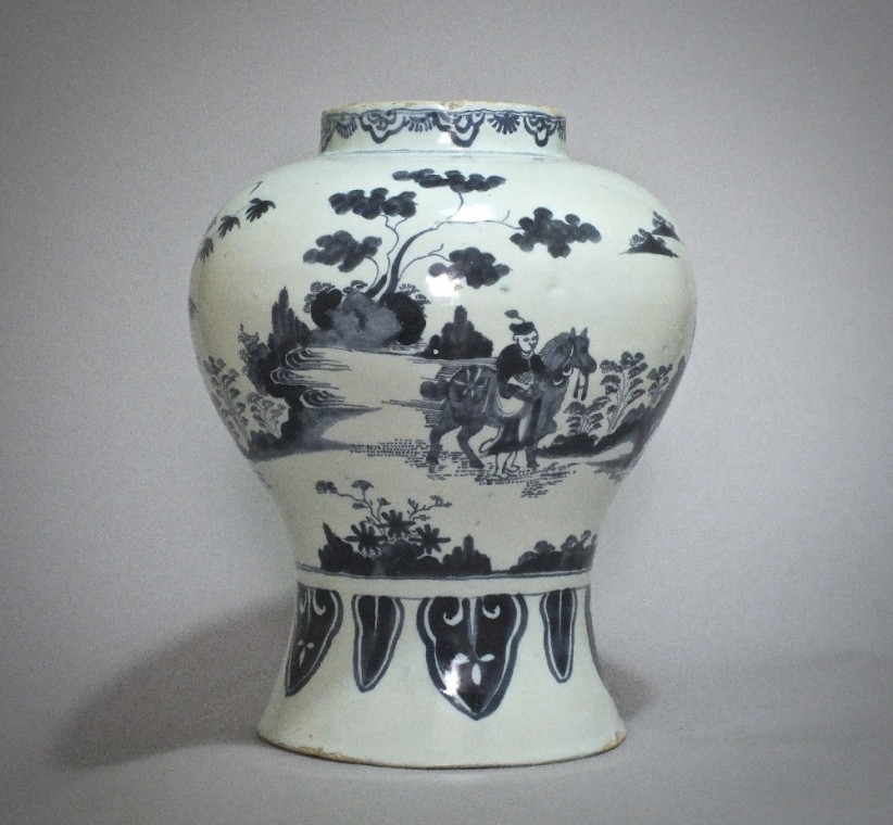 Delft - Potiche aux chinois - Fin du XVIIe Siècle
