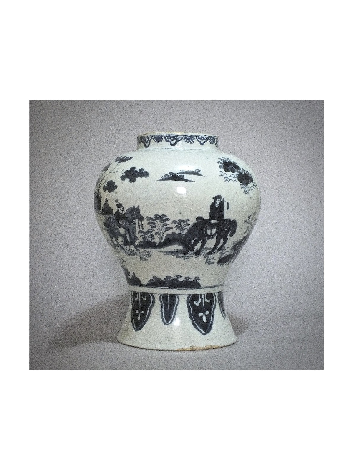 Delft - Potiche aux chinois - Fin du XVIIe Siècle