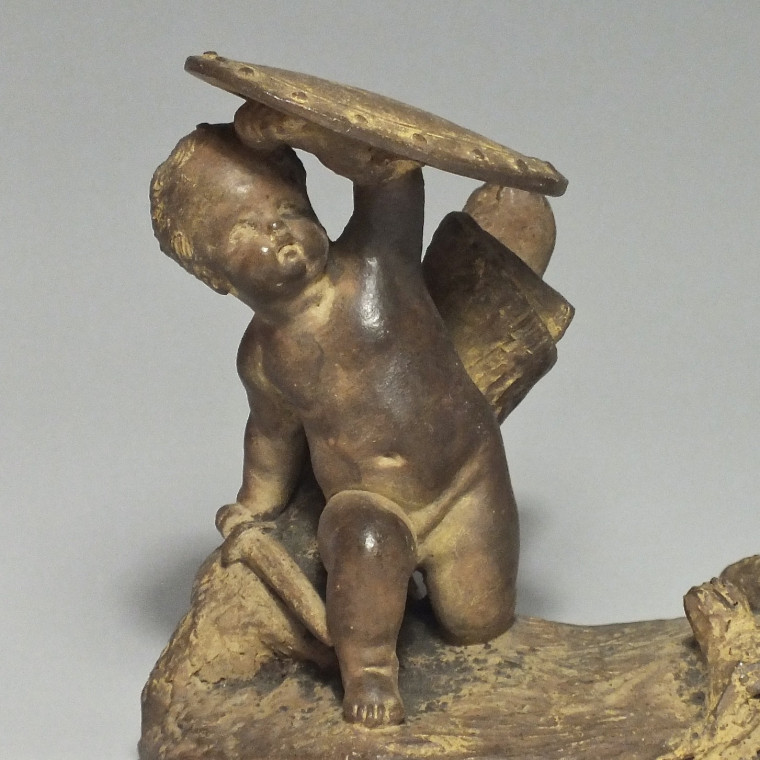 Pair of terracotta statuettes "Children Natural History» by Boizot.