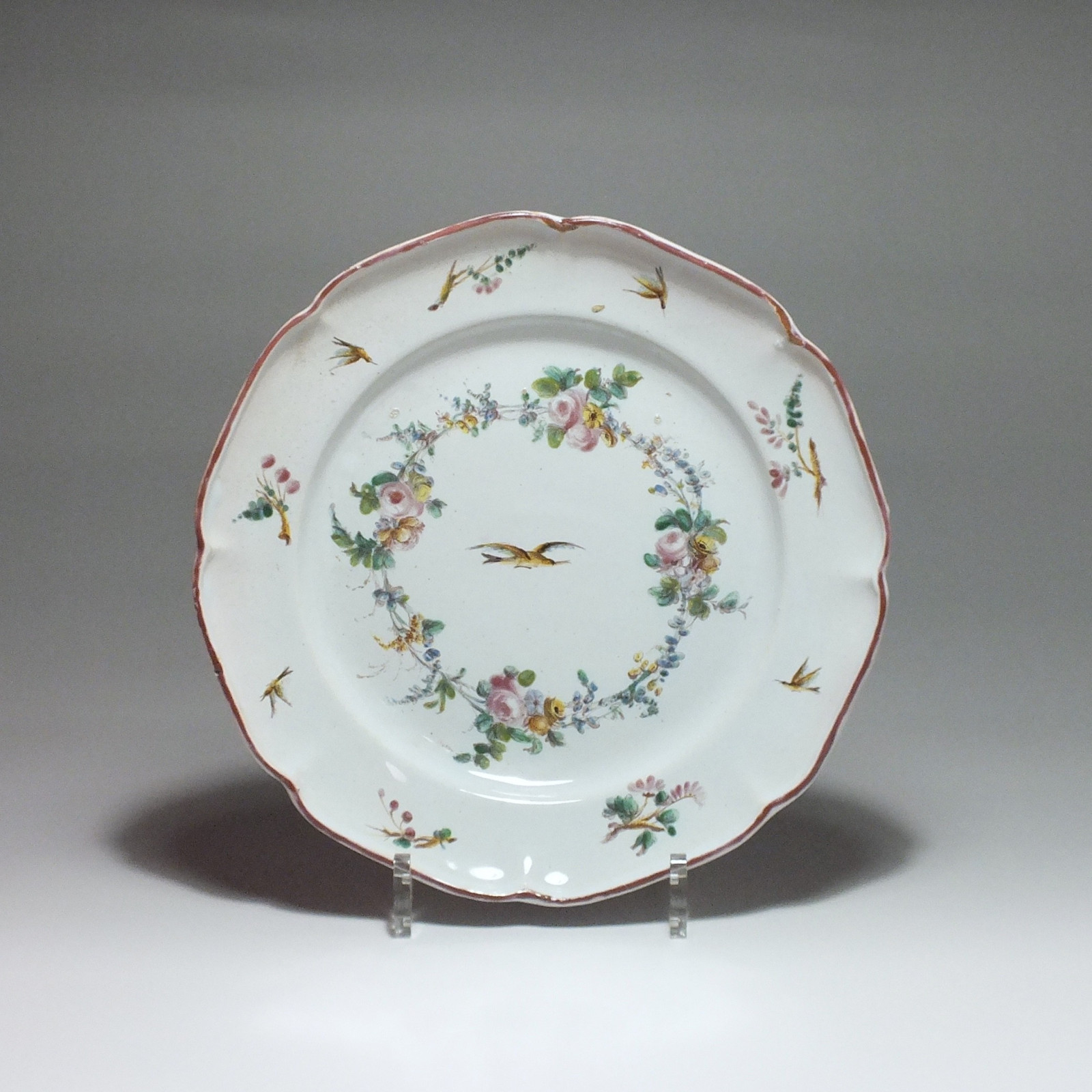 Meillonnas – Rare assiette aux oiseaux – XVIIIe siècle