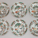 Suite de six belles assiettes en porcelaine de la famille verte - Période Kanghi (1662-1722)