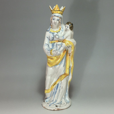 NEVERS - Crowned Virgin holding the Child, decor compendiario - seventeenth century.