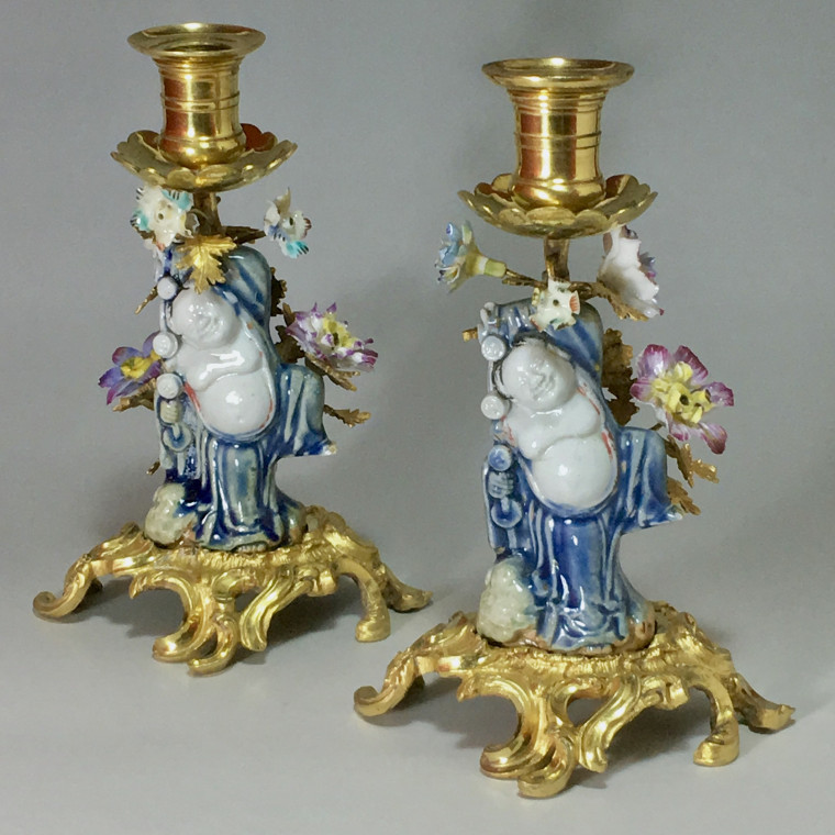Paire de bougeoirs à main - XVIIIe - XIXe siècle