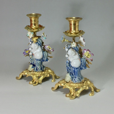 Paire de bougeoirs à main - XVIIIe - XIXe siècle