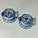 Chine - Paire de salerons figurant des poissons - Epoque Kangxi - VENDU