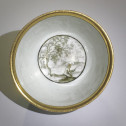 MEISSEN - Rare cup and saucer with hausmaler decor in grisaille of a hunting scene - 18th century - circa 1730