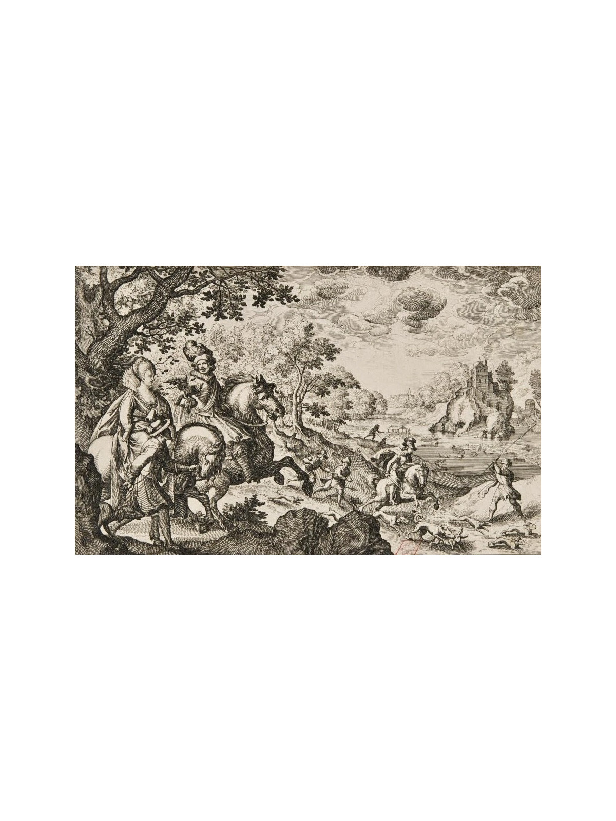 MEISSEN - Rare tasse à décor hausmaler en grisaille d'une scène de chasse - XVIIIe siècle - Vers 1730