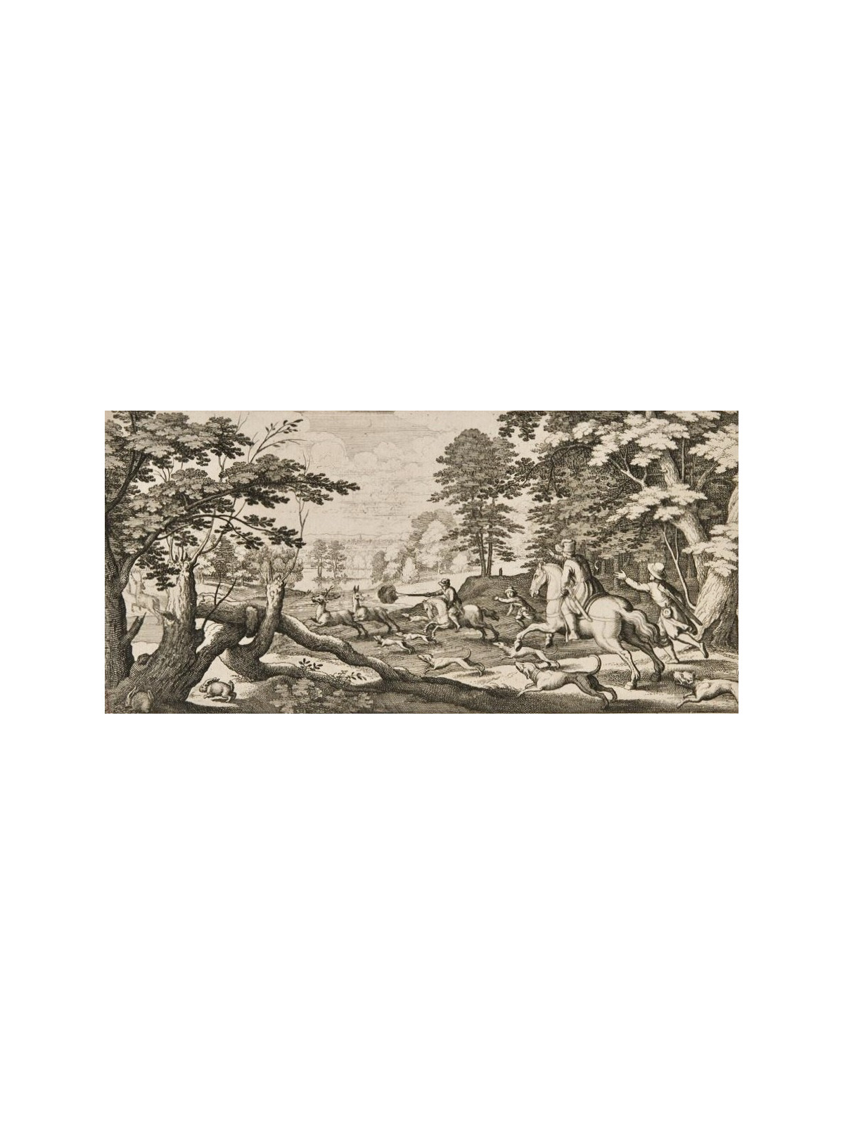 MEISSEN - Rare cup and saucer with hausmaler decor in grisaille of a hunting scene - 18th century - circa 1730