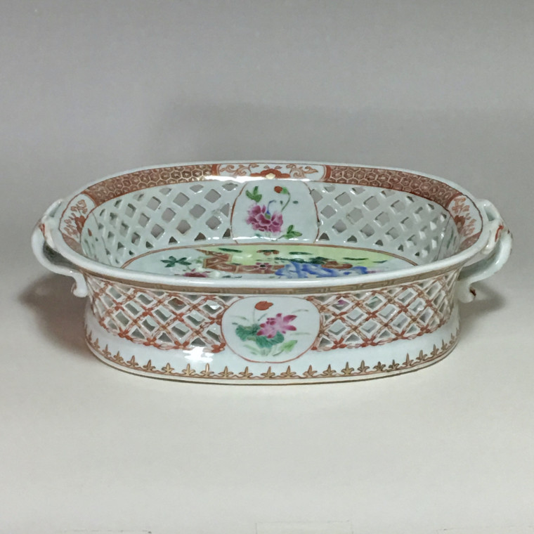 Compagnie des Indes - Corbeille ajourée famille rose - XVIIIe siècle