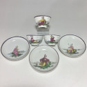 Trois tasses et soucoupes en porcelaine de Nove di Bassano – Vers 1790