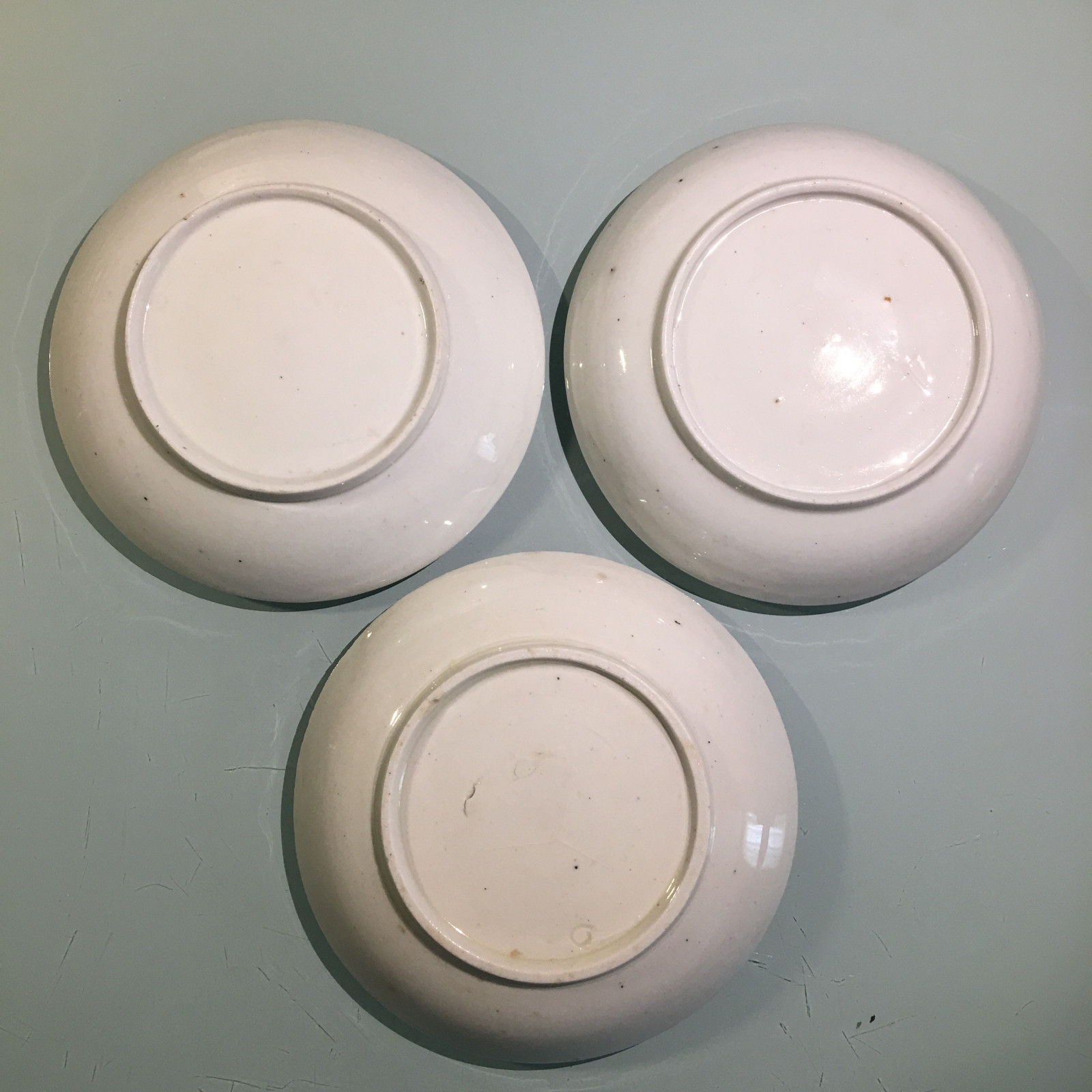Three porcelain cups and saucers from Nove di Bassano - circa 1790