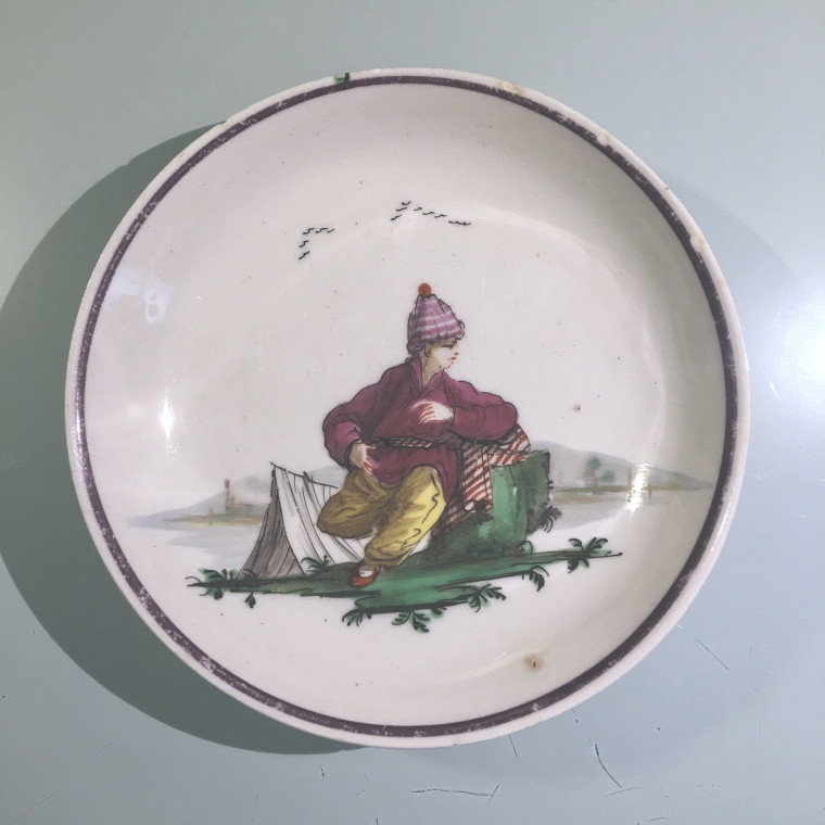 Three porcelain cups and saucers from Nove di Bassano - circa 1790
