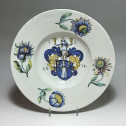 WINTERTHUR (Suisse) Grand plat à décor d'armoiries - Daté 1678
