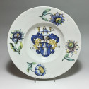 WINTERTHUR (Suisse) Grand plat à décor d'armoiries - Daté 1678