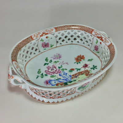 Compagnie des Indes - Corbeille ajourée famille rose - XVIIIe siècle