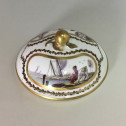 Sèvres - Sugar pot with port scene decoration - Eighteenth century