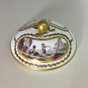 Sèvres - Sugar pot with port scene decoration - Eighteenth century