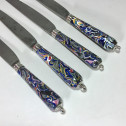 Quatre couteaux - Manches en verre "Millefiori" - Début du XVIIIe siècle