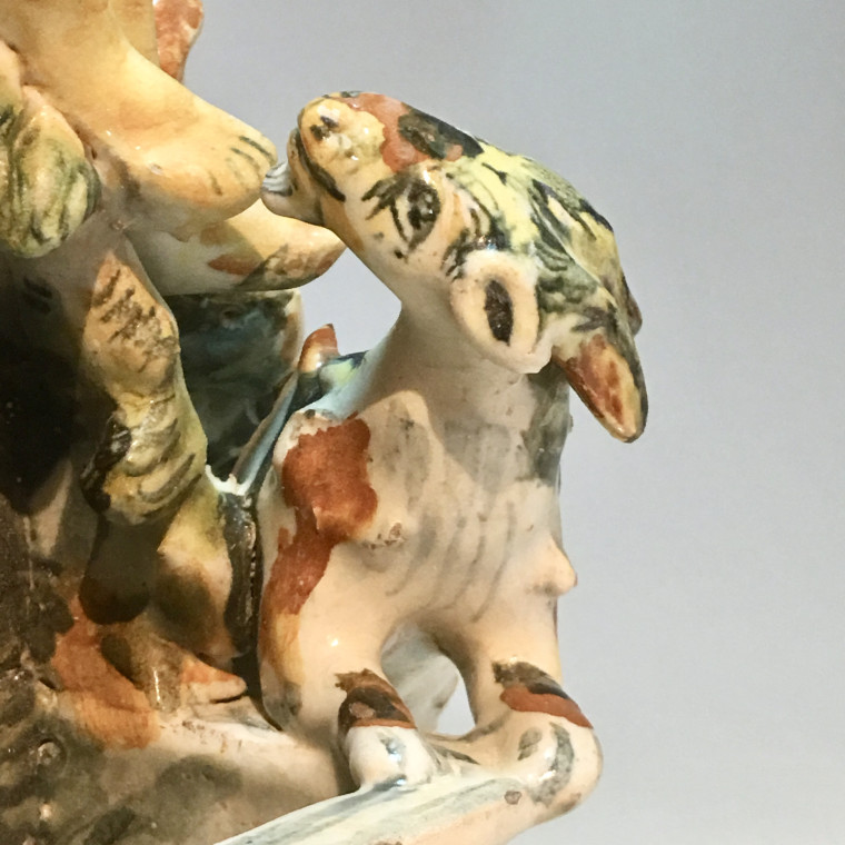 Fontaine figurant Bacchus en majolique d’Urbino, Atelier de Patanazzi vers 1580.