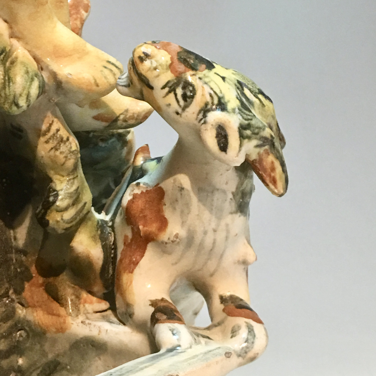Fontaine figurant Bacchus en majolique d’Urbino, Atelier de Patanazzi vers 1580.