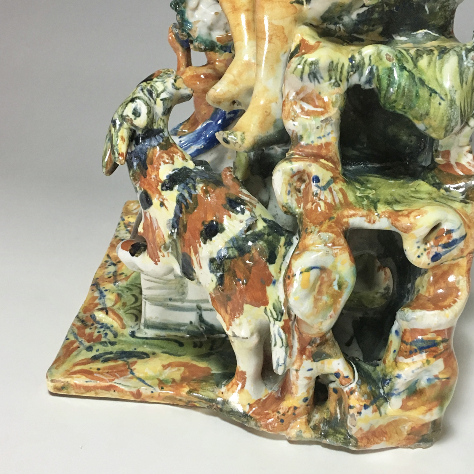 Fontaine figurant Bacchus en majolique d’Urbino, Atelier de Patanazzi vers 1580.