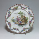 Meillonnas - Assiette à décor d'enfants jouant à colin-maillard - XVIIIe siècle - VENDU