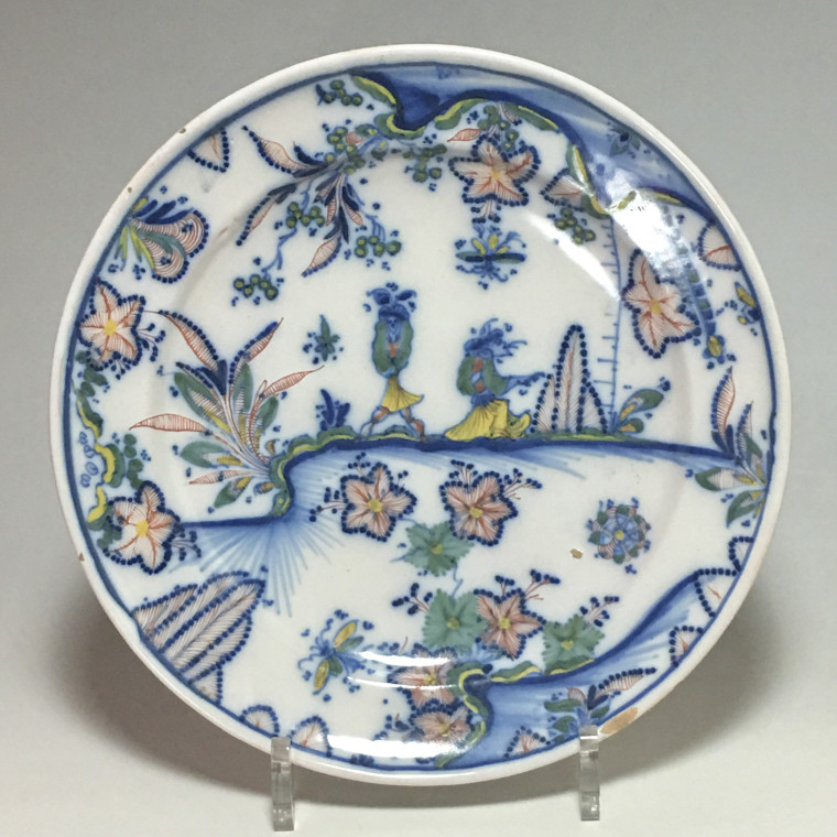 Marseille - Atelier de Leroy - assiette aux chinois - XVIIIe siècle