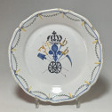 Nevers - Rare assiette décor dit "au tiers roulant" - XVIIIe siècle